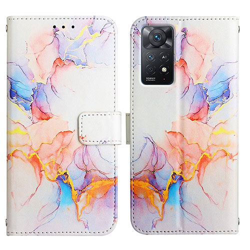 Leather Case Stands Fashionable Pattern Flip Cover Holder Y04B for Xiaomi Redmi Note 11 Pro 4G Blue