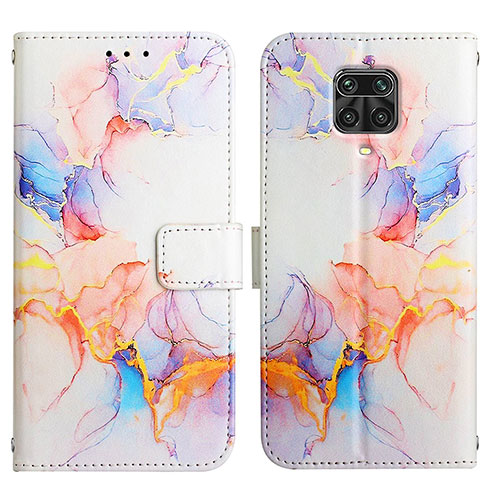 Leather Case Stands Fashionable Pattern Flip Cover Holder Y04B for Xiaomi Redmi Note 9 Pro Max Blue