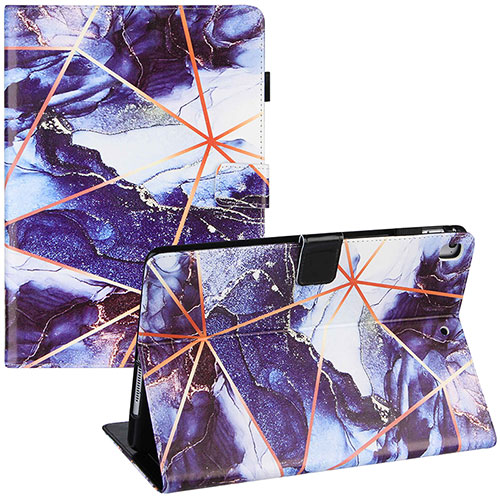 Leather Case Stands Fashionable Pattern Flip Cover Holder Y05B for Apple iPad Air 2 Purple