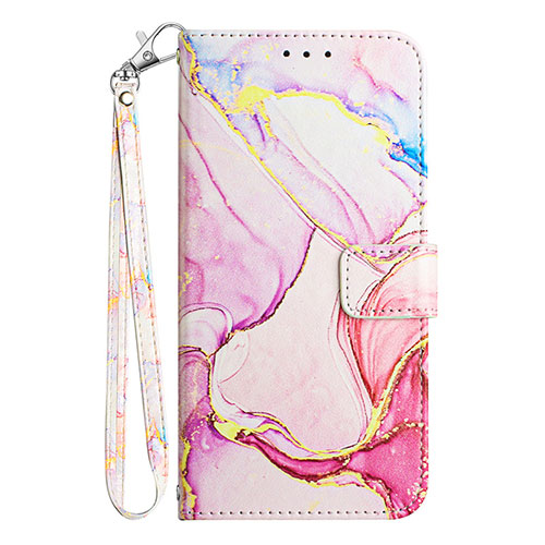 Leather Case Stands Fashionable Pattern Flip Cover Holder Y05B for Samsung Galaxy A12 Nacho Pink