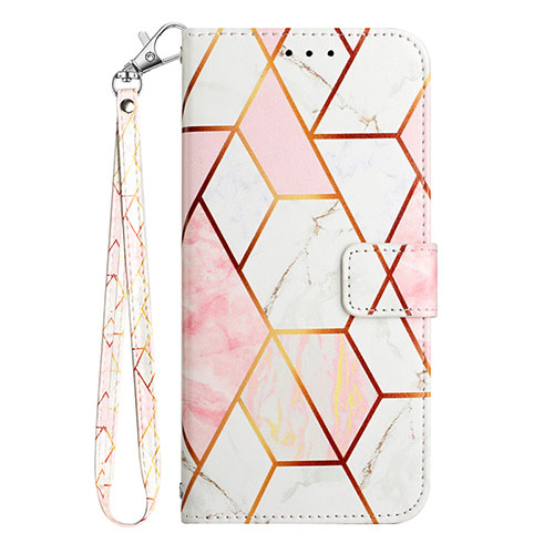 Leather Case Stands Fashionable Pattern Flip Cover Holder Y05B for Samsung Galaxy A72 4G White