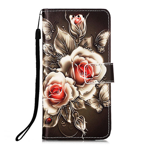 Leather Case Stands Fashionable Pattern Flip Cover Holder Y05B for Samsung Galaxy S23 Plus 5G Black