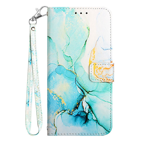 Leather Case Stands Fashionable Pattern Flip Cover Holder Y06B for Samsung Galaxy A02s Green