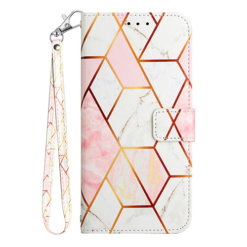 Leather Case Stands Fashionable Pattern Flip Cover Holder YB1 for Motorola Moto E13 White