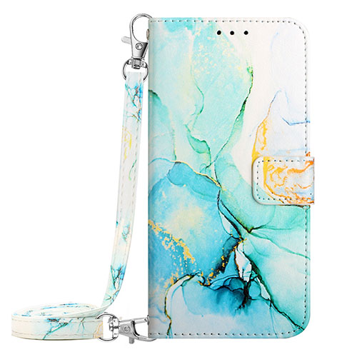 Leather Case Stands Fashionable Pattern Flip Cover Holder YB1 for Nokia C22 Green