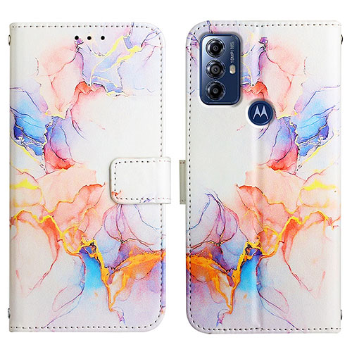 Leather Case Stands Fashionable Pattern Flip Cover Holder YB4 for Motorola Moto G Play Gen 2 Blue