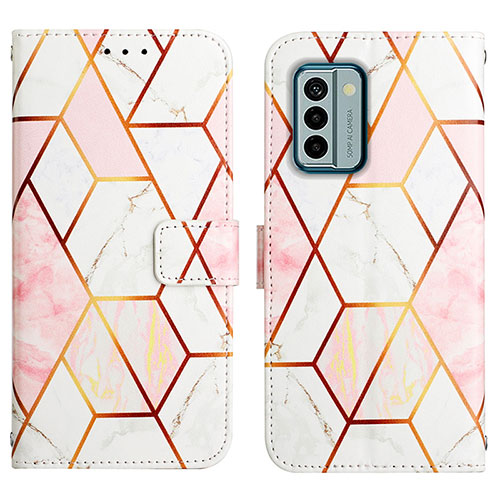 Leather Case Stands Fashionable Pattern Flip Cover Holder YB4 for Nokia G22 White