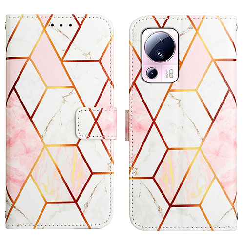 Leather Case Stands Fashionable Pattern Flip Cover Holder YB4 for Xiaomi Mi 12 Lite NE 5G White