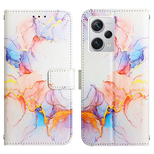 Leather Case Stands Fashionable Pattern Flip Cover Holder YB4 for Xiaomi Redmi Note 12 Explorer Blue