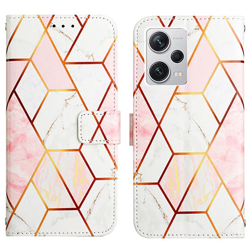 Leather Case Stands Fashionable Pattern Flip Cover Holder YB4 for Xiaomi Redmi Note 12 Explorer White