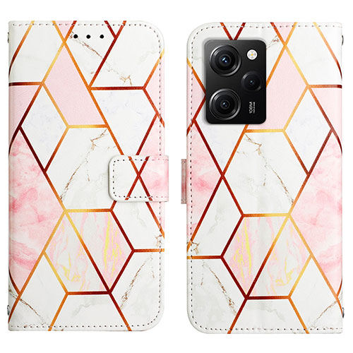 Leather Case Stands Fashionable Pattern Flip Cover Holder YB4 for Xiaomi Redmi Note 12 Pro Speed 5G White