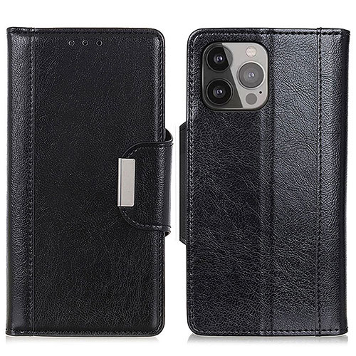 Leather Case Stands Flip Cover A03 Holder for Apple iPhone 13 Pro Black