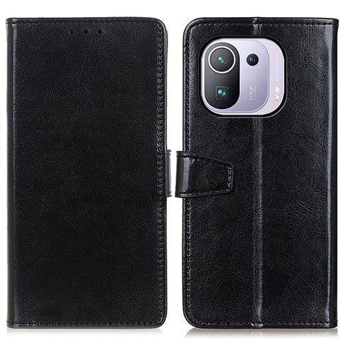 Leather Case Stands Flip Cover A06D Holder for Xiaomi Mi 11 Pro 5G Black