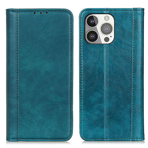 Leather Case Stands Flip Cover A08 Holder for Apple iPhone 14 Pro Green