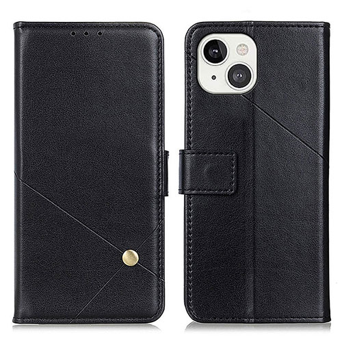 Leather Case Stands Flip Cover A09 Holder for Apple iPhone 15 Black