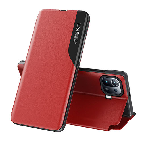 Leather Case Stands Flip Cover A09D Holder for Xiaomi Mi 11 Pro 5G Red