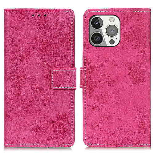 Leather Case Stands Flip Cover A10 Holder for Apple iPhone 13 Pro Max Hot Pink