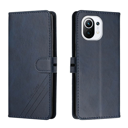 Leather Case Stands Flip Cover C03 Holder for Xiaomi Mi 11 5G Blue