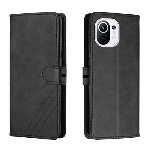 Leather Case Stands Flip Cover C03 Holder for Xiaomi Mi 11 Lite 4G Black