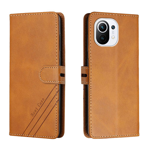 Leather Case Stands Flip Cover C03 Holder for Xiaomi Mi 11 Lite 4G Khaki