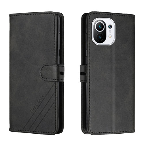Leather Case Stands Flip Cover C03 Holder for Xiaomi Mi 11 Lite 5G NE Black