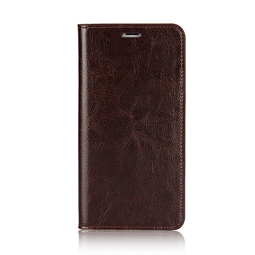 Leather Case Stands Flip Cover F01 for Apple iPhone X Brown