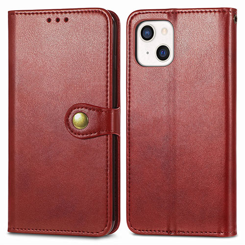 Leather Case Stands Flip Cover F01 Holder for Apple iPhone 13 Red