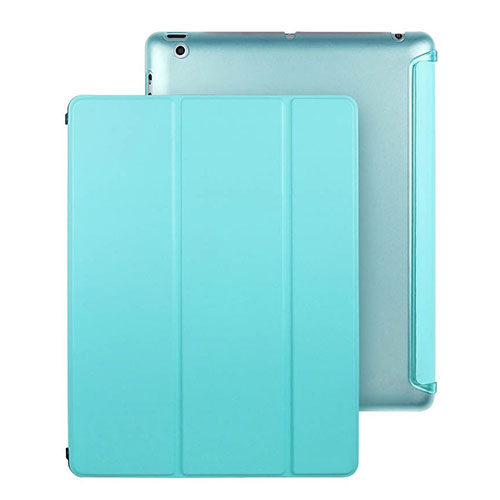 Leather Case Stands Flip Cover for Apple iPad 3 Sky Blue