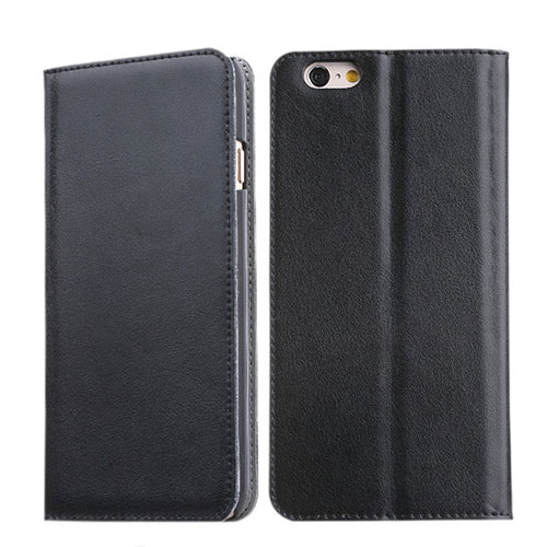 Leather Case Stands Flip Cover for Apple iPhone 6 Black