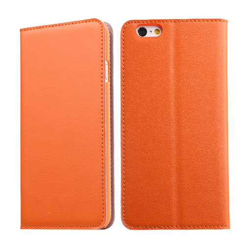 Leather Case Stands Flip Cover for Apple iPhone 6 Orange