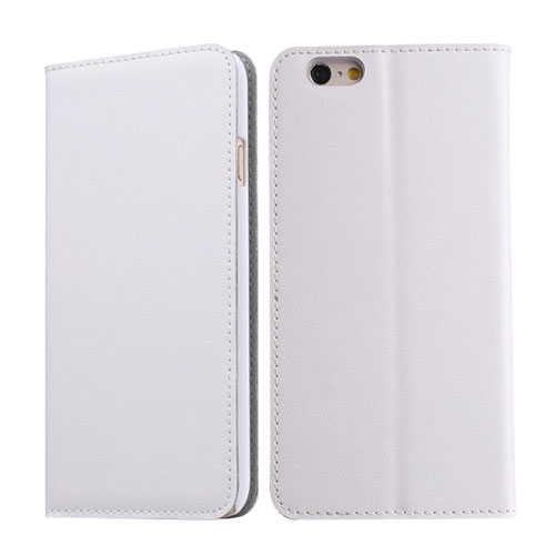 Leather Case Stands Flip Cover for Apple iPhone 6S White