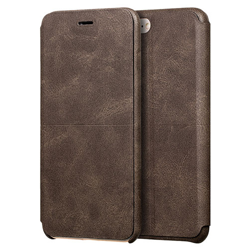 Leather Case Stands Flip Cover for Apple iPhone 7 Brown