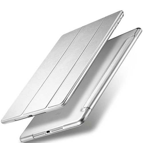 Leather Case Stands Flip Cover for Apple New iPad 9.7 (2017) Silver