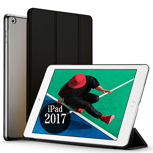 Leather Case Stands Flip Cover for Apple New iPad Pro 9.7 (2017) Black