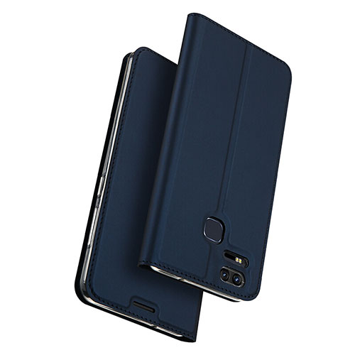 Leather Case Stands Flip Cover for Asus Zenfone 3 Zoom Blue