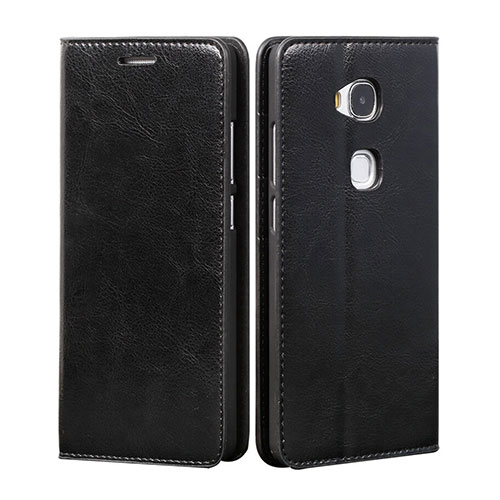 Leather Case Stands Flip Cover for Huawei Honor 5X Black