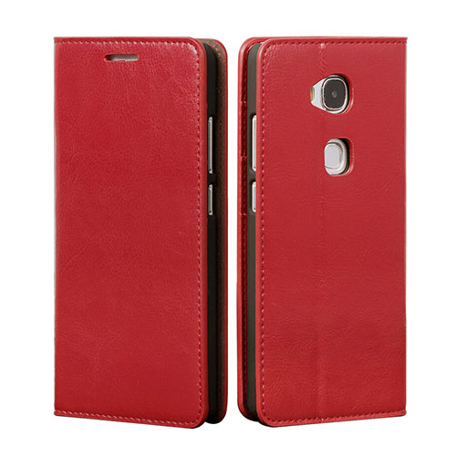 Leather Case Stands Flip Cover for Huawei Honor 5X Red