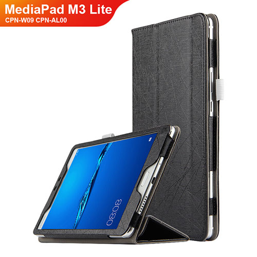 Leather Case Stands Flip Cover for Huawei MediaPad M3 Lite 8.0 CPN-W09 CPN-AL00 Black