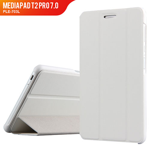 Leather Case Stands Flip Cover for Huawei MediaPad T2 Pro 7.0 PLE-703L White