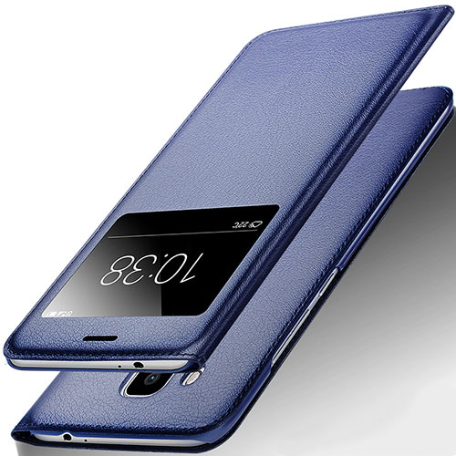 Leather Case Stands Flip Cover for Huawei Nova Plus Blue