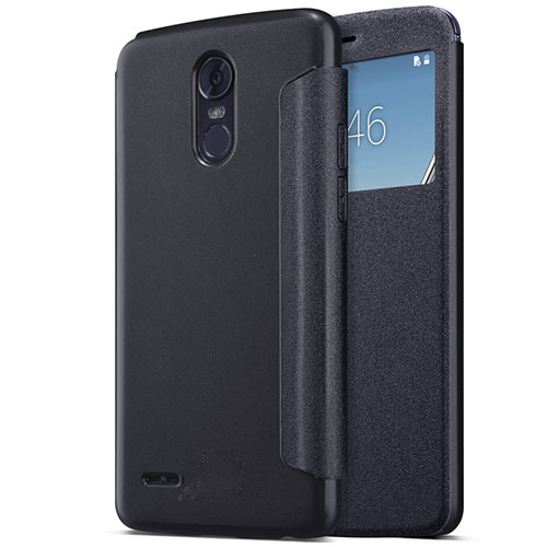 Leather Case Stands Flip Cover for LG Stylus 3 Black