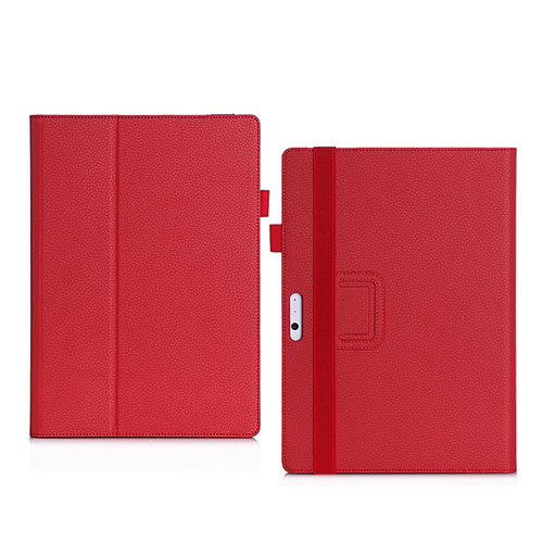 Leather Case Stands Flip Cover for Microsoft Surface Pro 4 Red