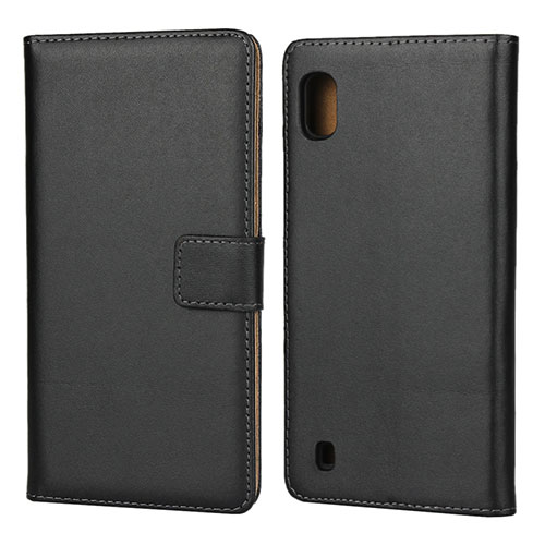 Leather Case Stands Flip Cover for Samsung Galaxy A10 Black