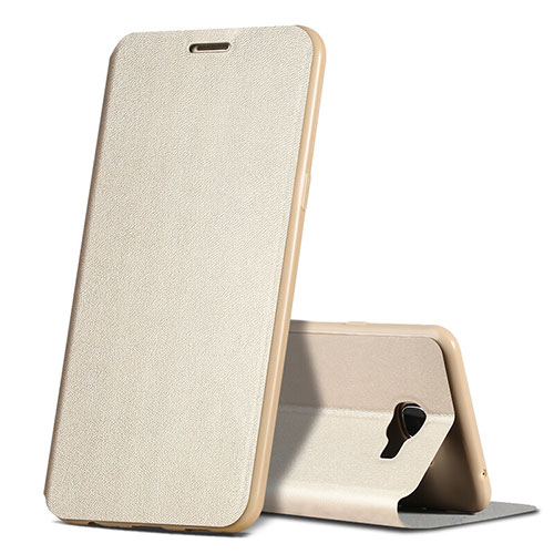 Leather Case Stands Flip Cover for Samsung Galaxy C5 SM-C5000 Gold