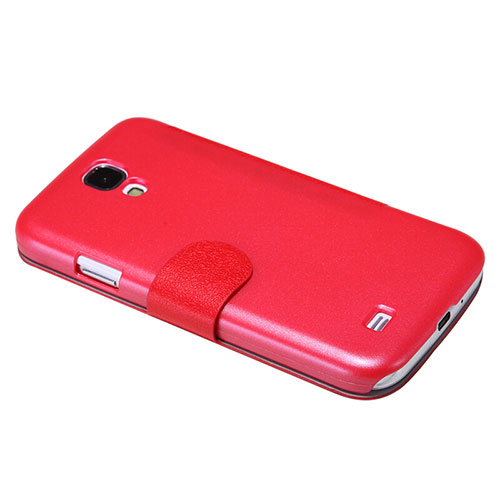 Leather Case Stands Flip Cover for Samsung Galaxy S4 IV Advance i9500 Red