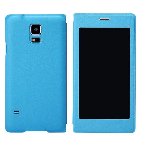 Leather Case Stands Flip Cover for Samsung Galaxy S5 Duos Plus Sky Blue