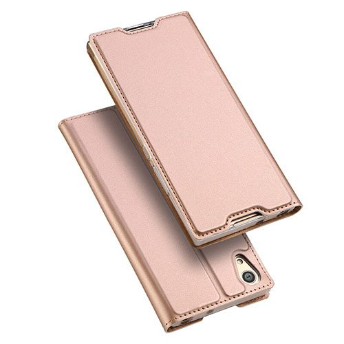 Leather Case Stands Flip Cover for Sony Xperia L1 Pink