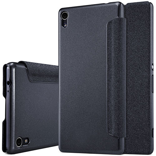 Leather Case Stands Flip Cover for Sony Xperia XA Ultra Black