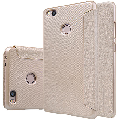 Leather Case Stands Flip Cover for Xiaomi Mi 4S Gold