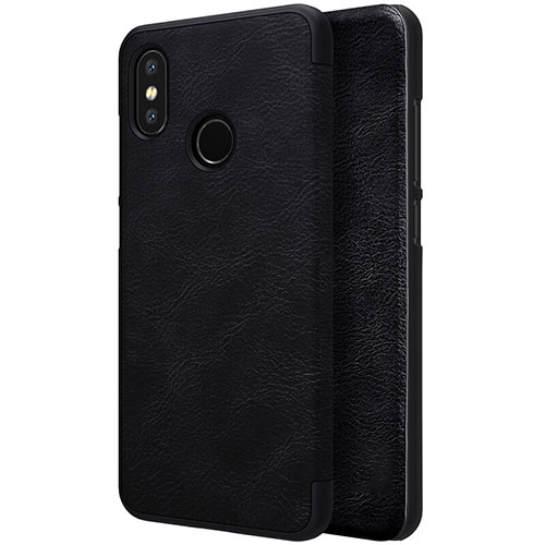 Leather Case Stands Flip Cover for Xiaomi Mi 8 Black